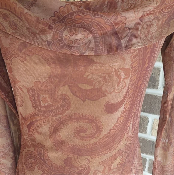 NWT Urban Outfitters Paisley Mesh Off Shoulder Dress - Picture 8 of 12
